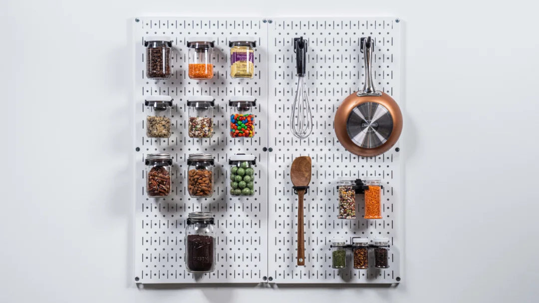 White Pegboard - 32in x 16in - metal - easy install